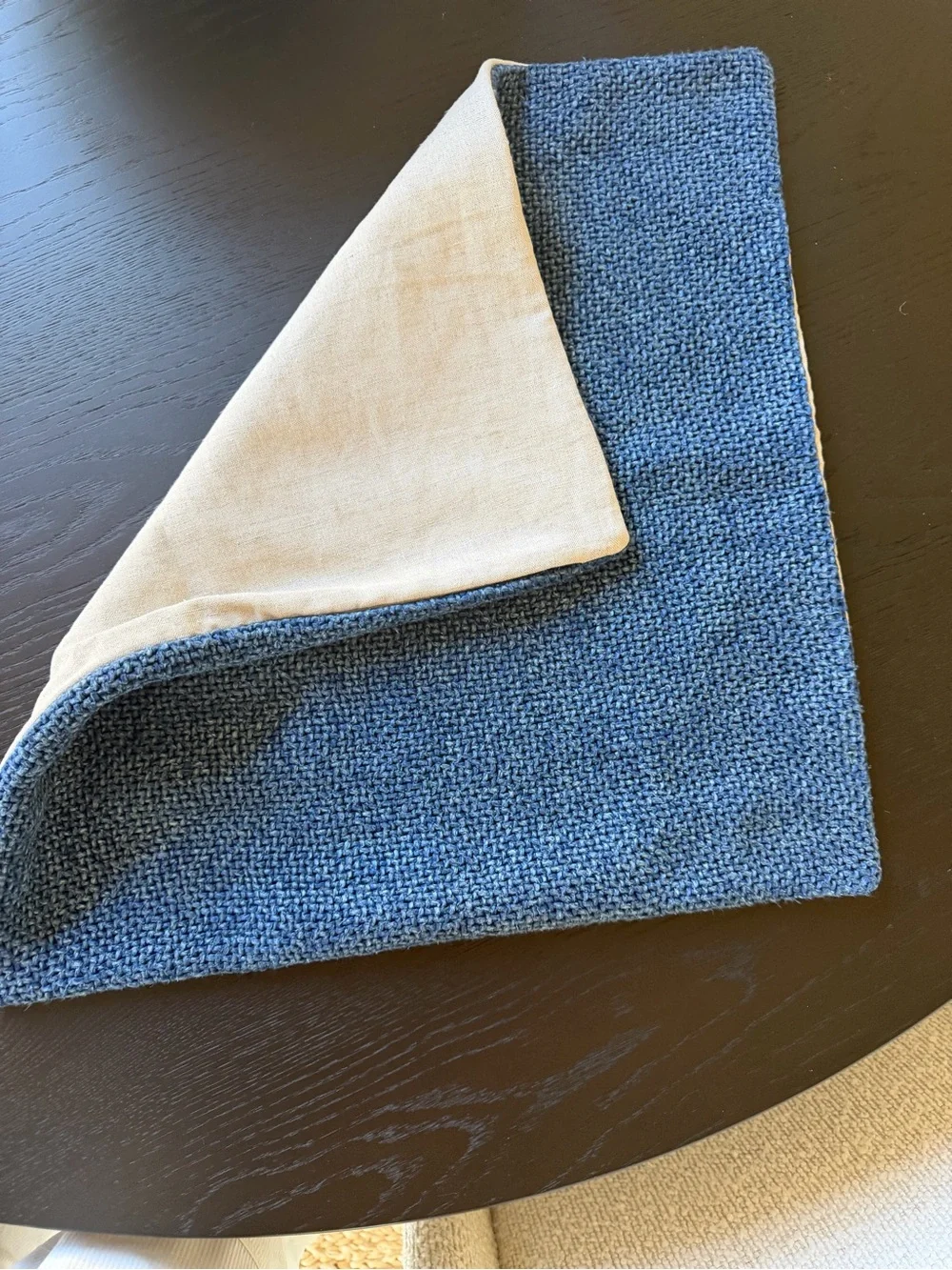 NWOT Pottery Barn Faye Linen Textured Pillow Cover - Stormy Blue